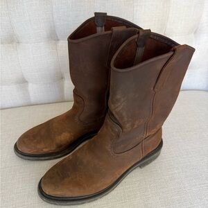 Red Wing Shoes Brown Leather Pull-On Cowboy Style Work Boots